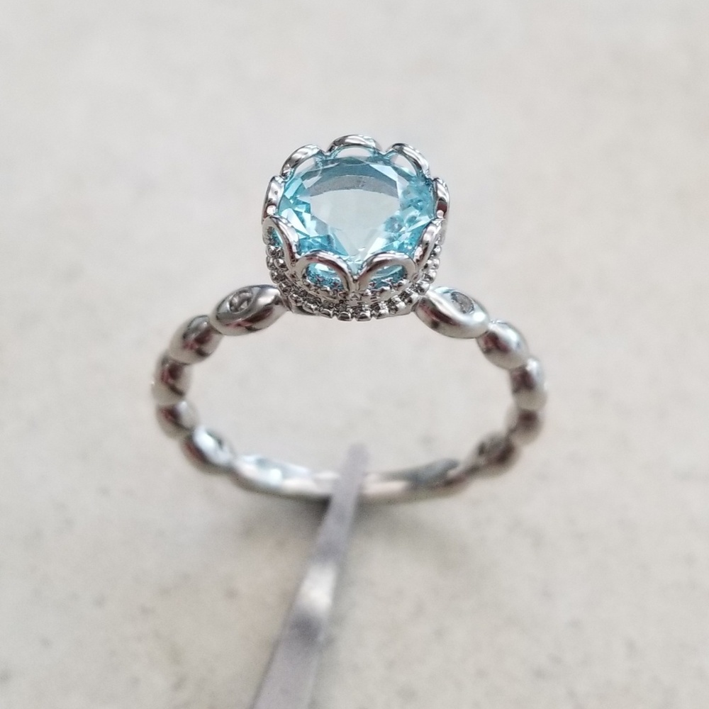 HOST PICK 2X!! 💍 Sterling Acqua Blue Solitaire